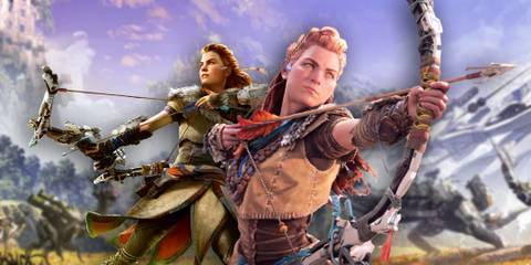 Aloy from Horizon Zero Dawn standing next to higher resolution Aloy from Horizon Forbidden West