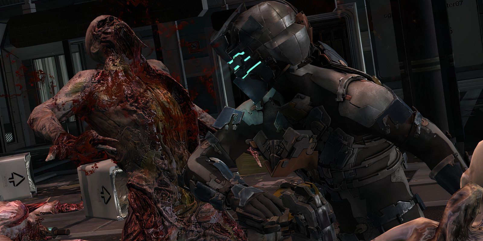 isaac fighting a necromorph in dead space 2