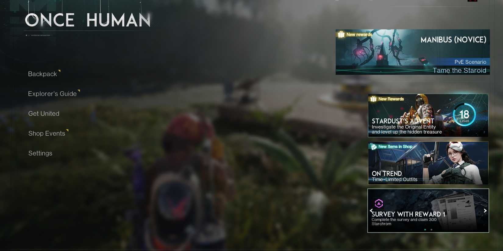 Screenshot showcasing how to complete the survey to acquire Starchrom in Once Human 