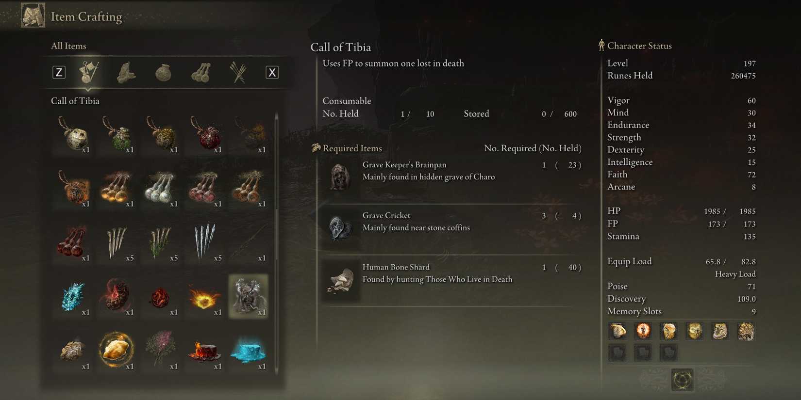 how to craft call of tibia in elden ring shadow of the erdtree