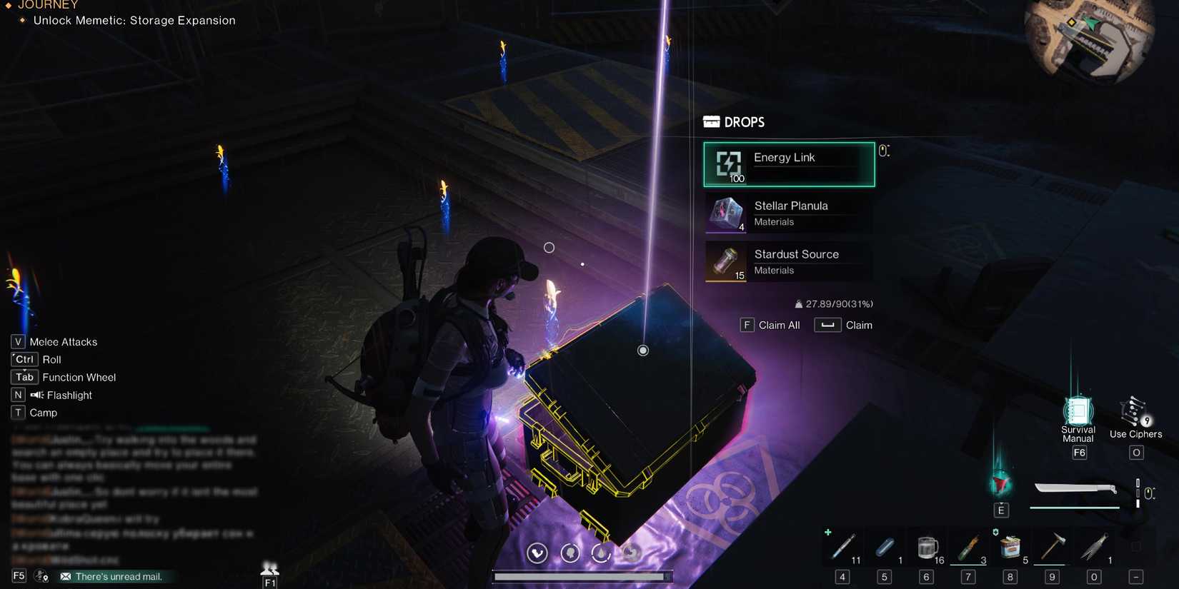 Screenshot showcasing how to get Stardust Source in Mystical Crates in Once Human 