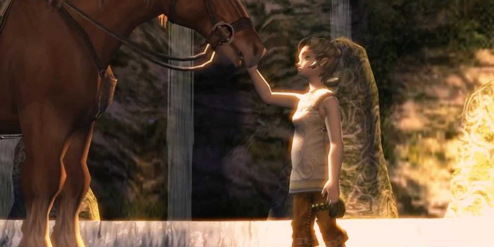 Ilia takes care of Epona.