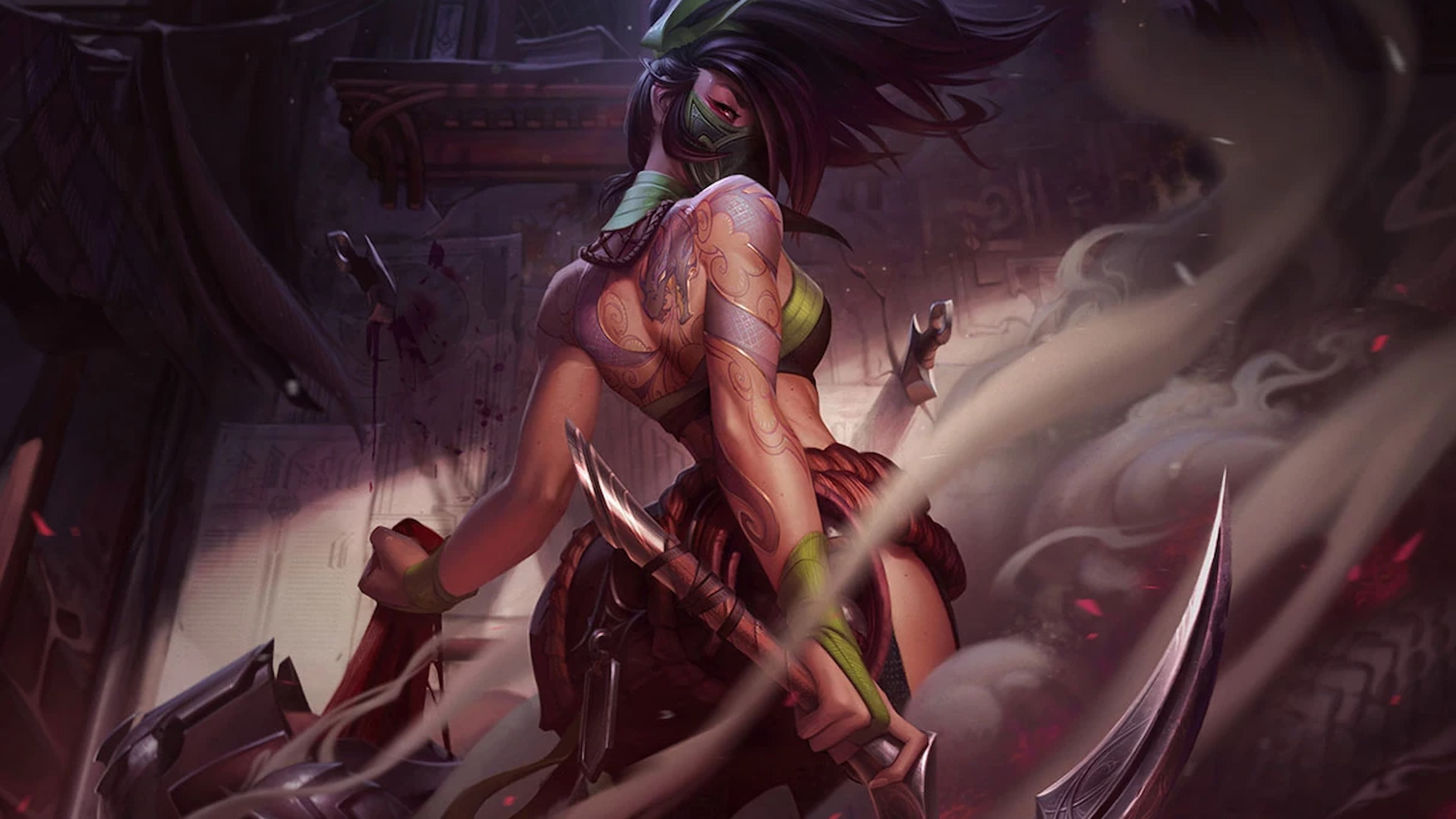 The official splash art for Classic Akali in League of Legends