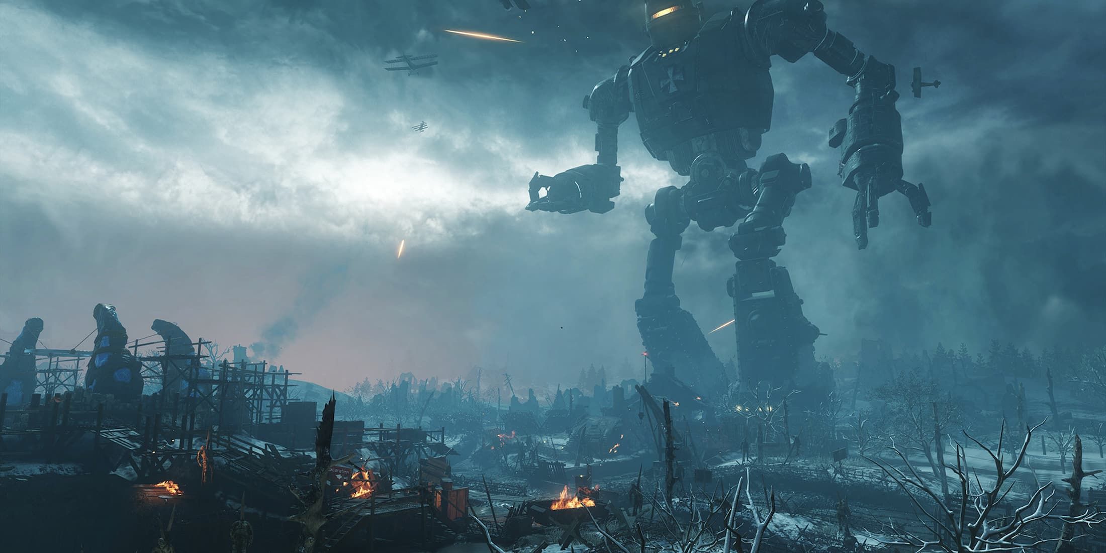 A giant robot in a Call of Duty Black Ops 3 Zombies map