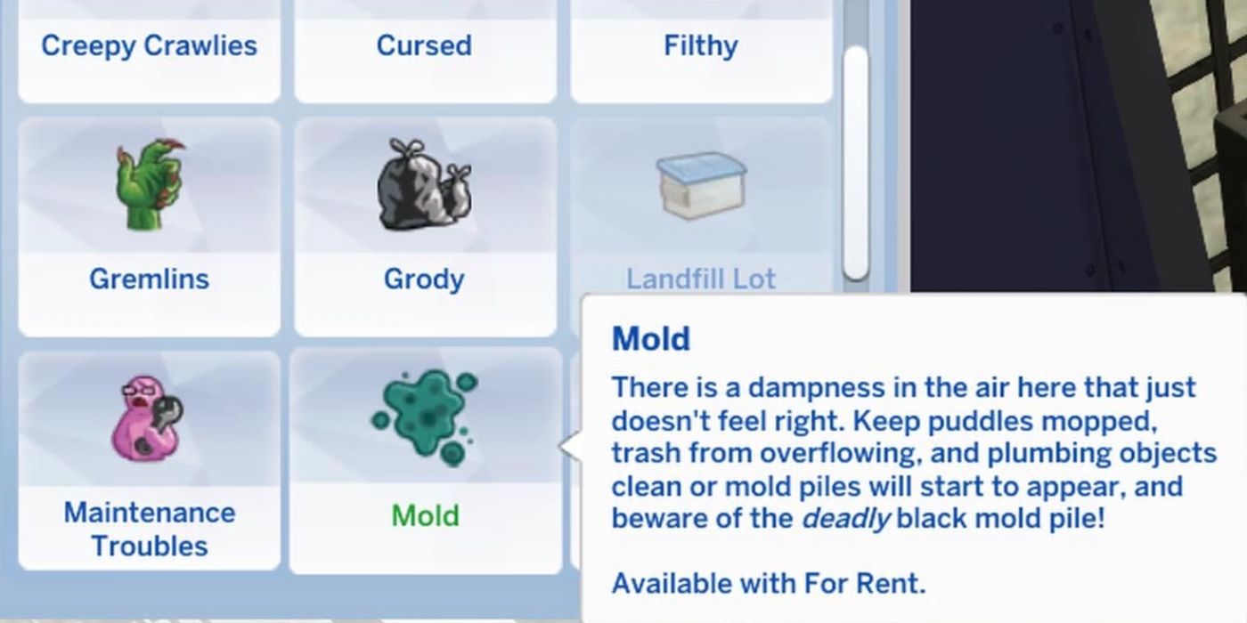 An image of the Mold trait from The Sims 4 