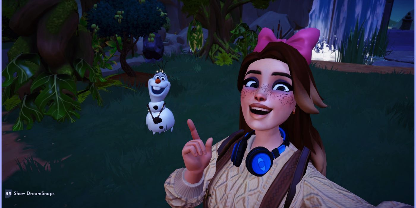 An image of the player character and Olaf from Disney Dreamlight Valley