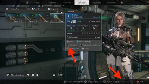the first descendant dismantle weapons