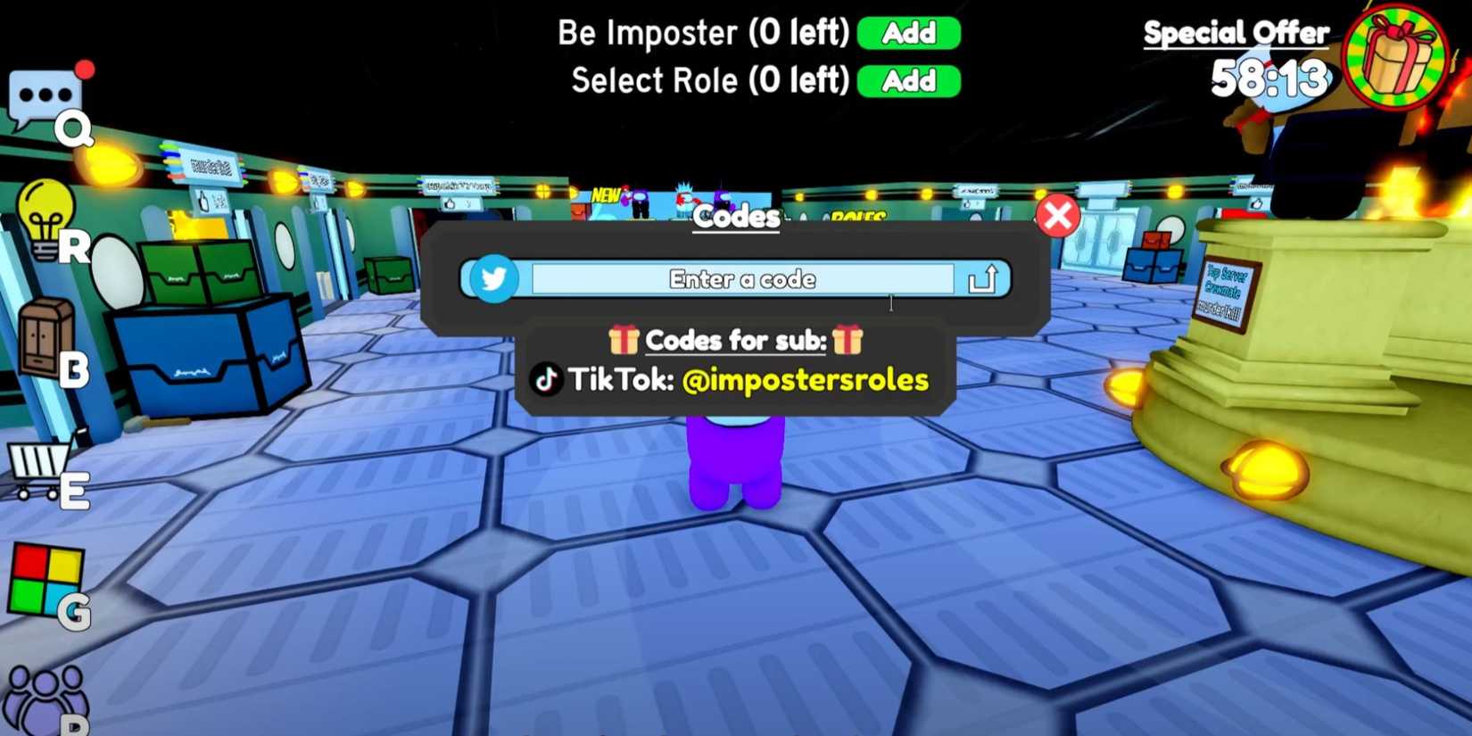 Imposters and Roles the codes tab