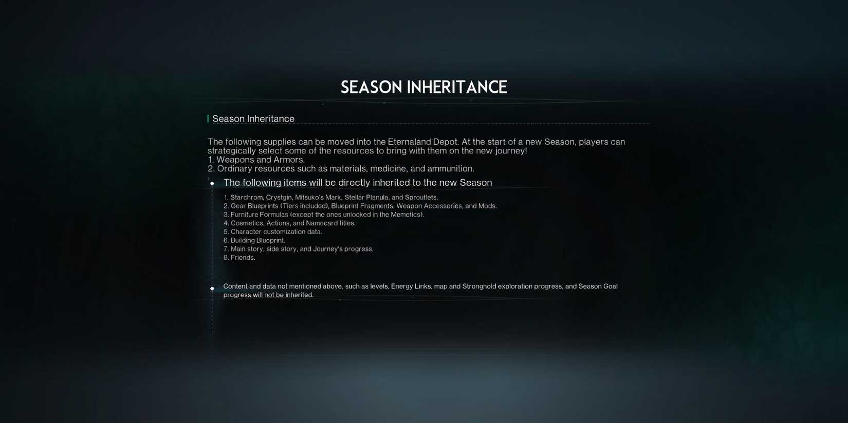 Items That Will Carry Forward