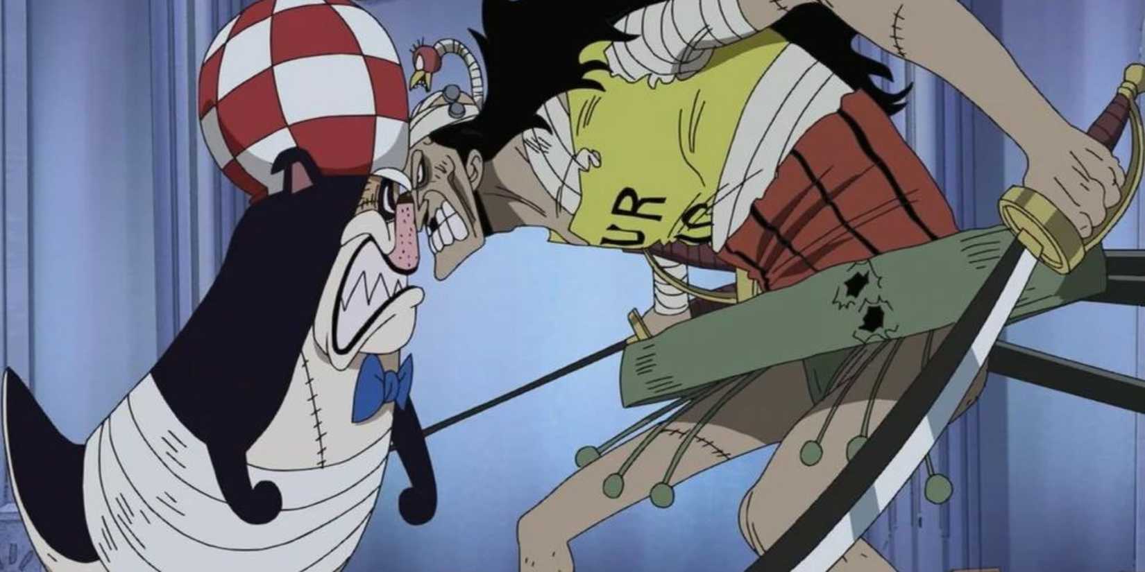 Jigoro and Inuppe clashing, just like Zoro and Sanji.