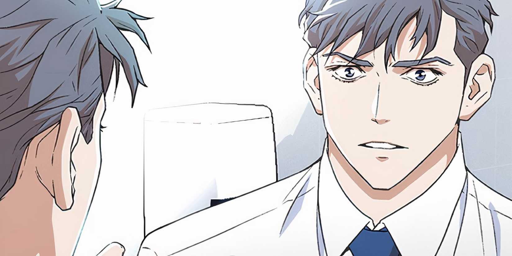 Judge Lee Han Young, looking at himself in the mirror after regression, and being surprised at becoming young.