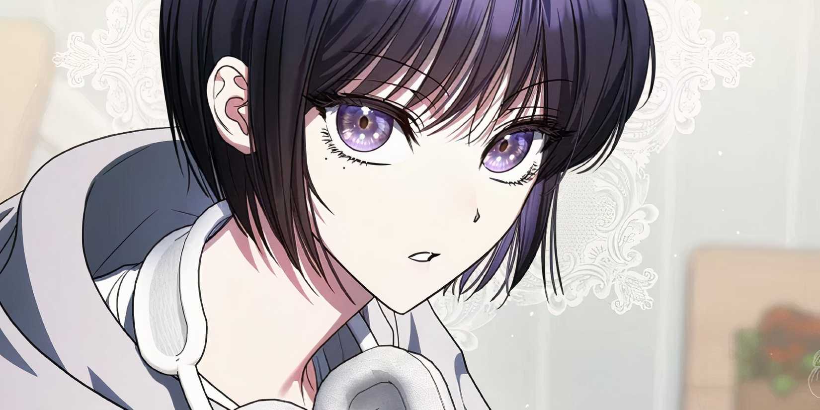 Jyo from The Ranker's Guide to Live an Ordinary life, look towards someone with headphones around her neck