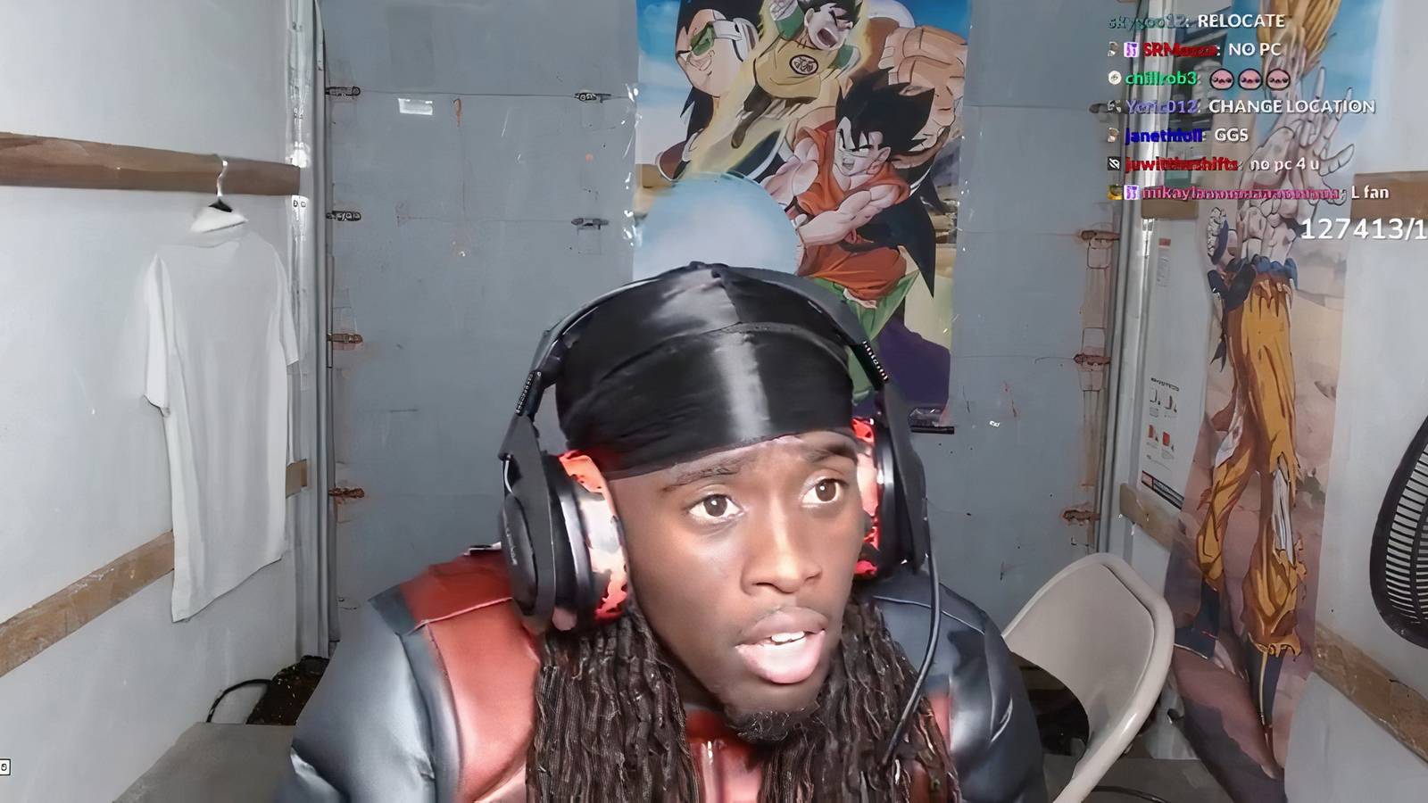 Kai Cenat streaming in his U-Haul, discovering that his location had been doxxed