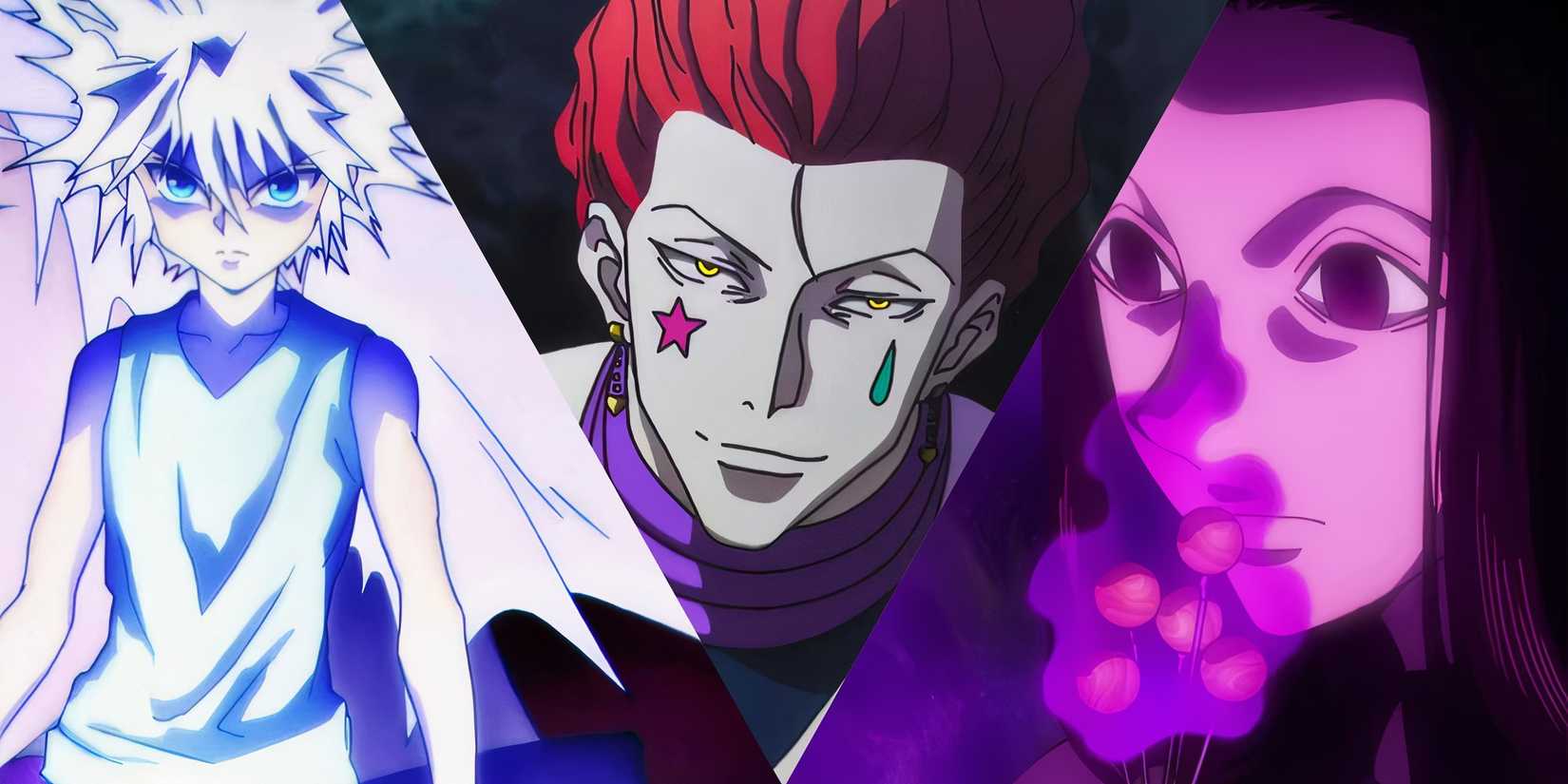 Killua, Hisoka, and Illumi Zoldyck in Hunter x Hunter