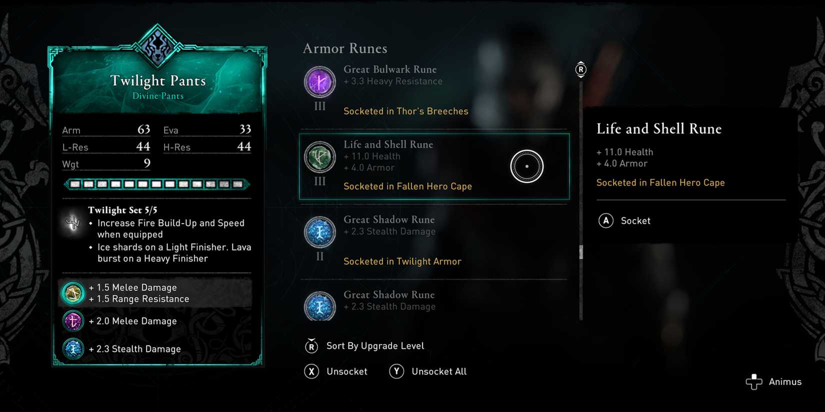 Assassin's Creed Valhalla Life and Shell Rune