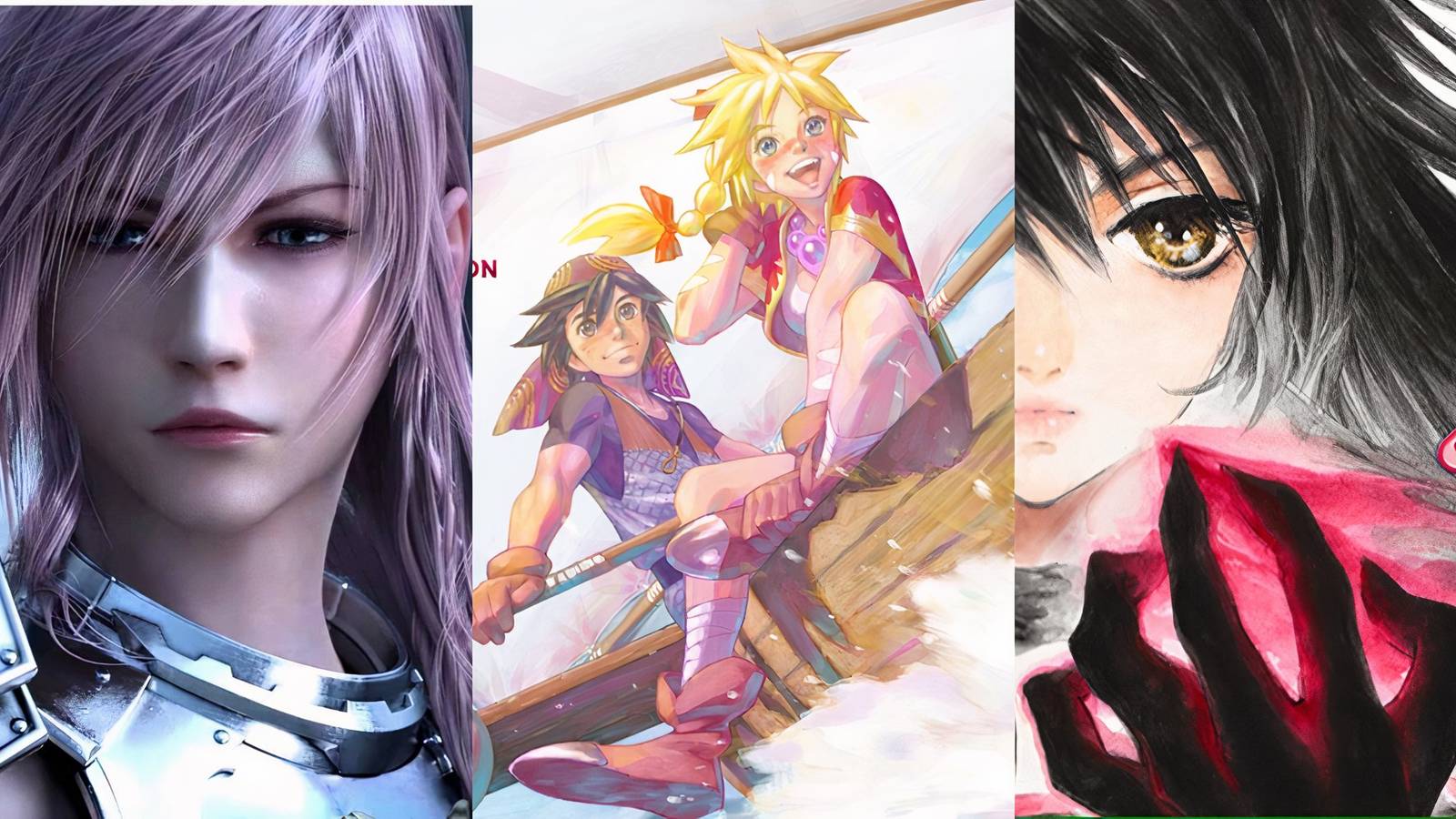 Lighning FFXIII, Serge and Kid Chrono Cross, and Velvet Crowe Tales from Berseria