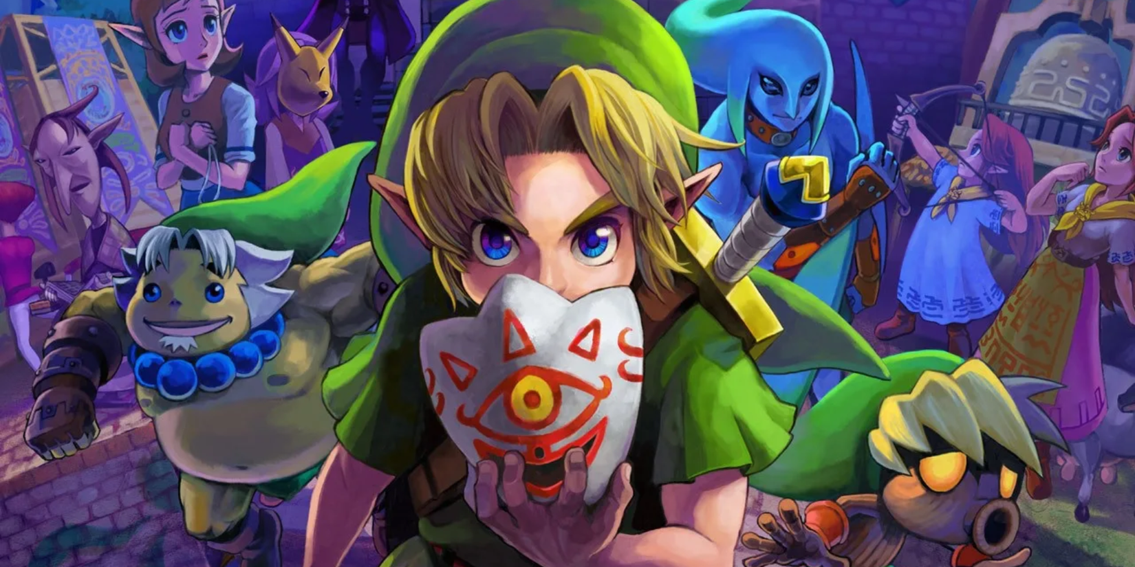 Link holding a mask in Majora's Mask