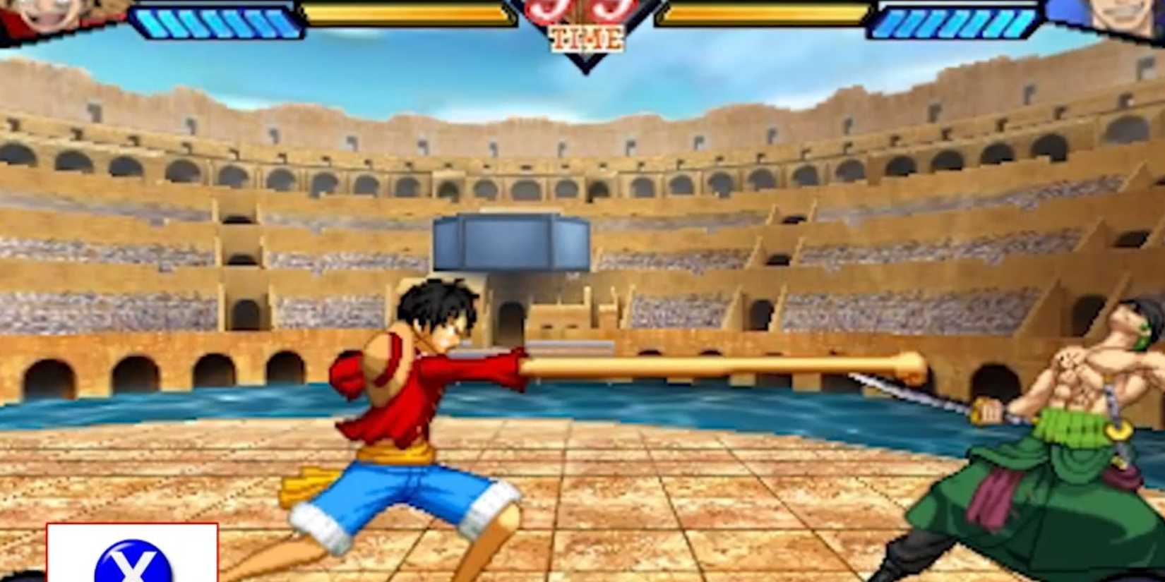 Luffy fighting Zora in the Corrida Colosseum stage