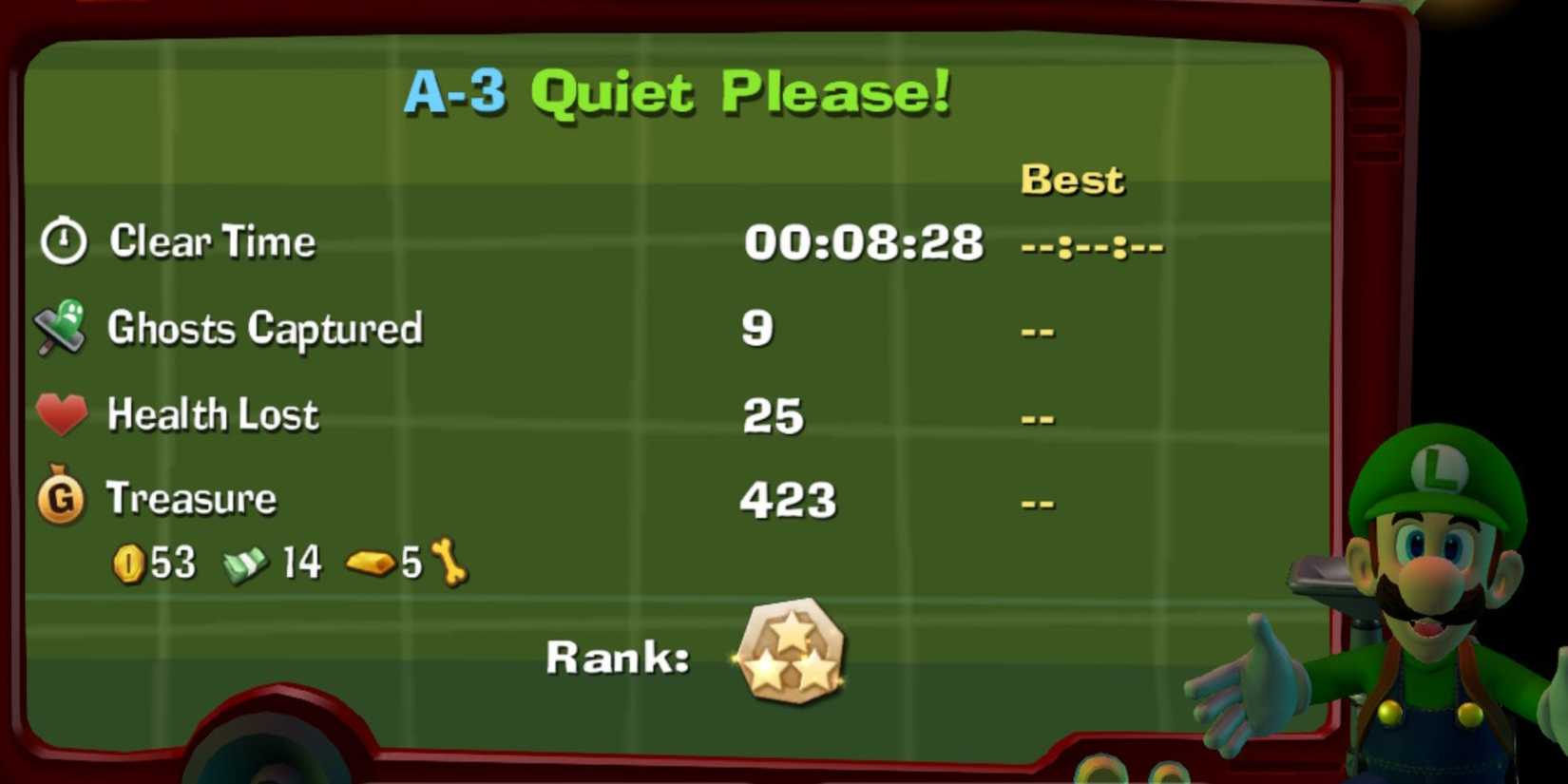 luigi's mansion 2 3-star rank