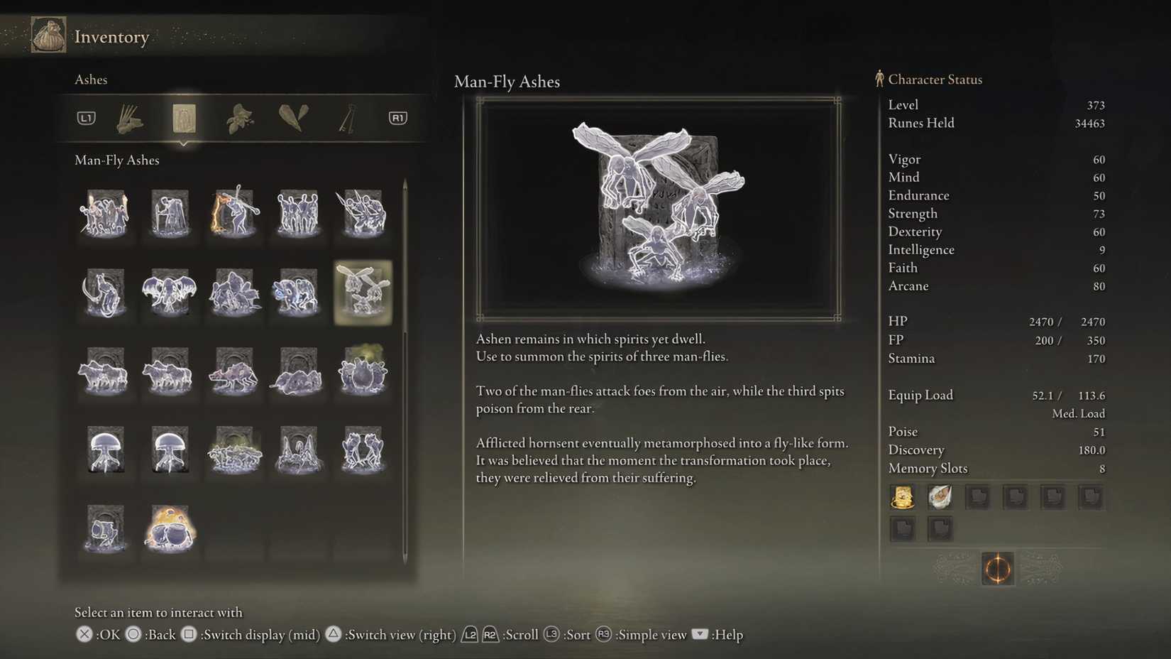 Man-Fly Ashes Information in Shadow of the Erdtree