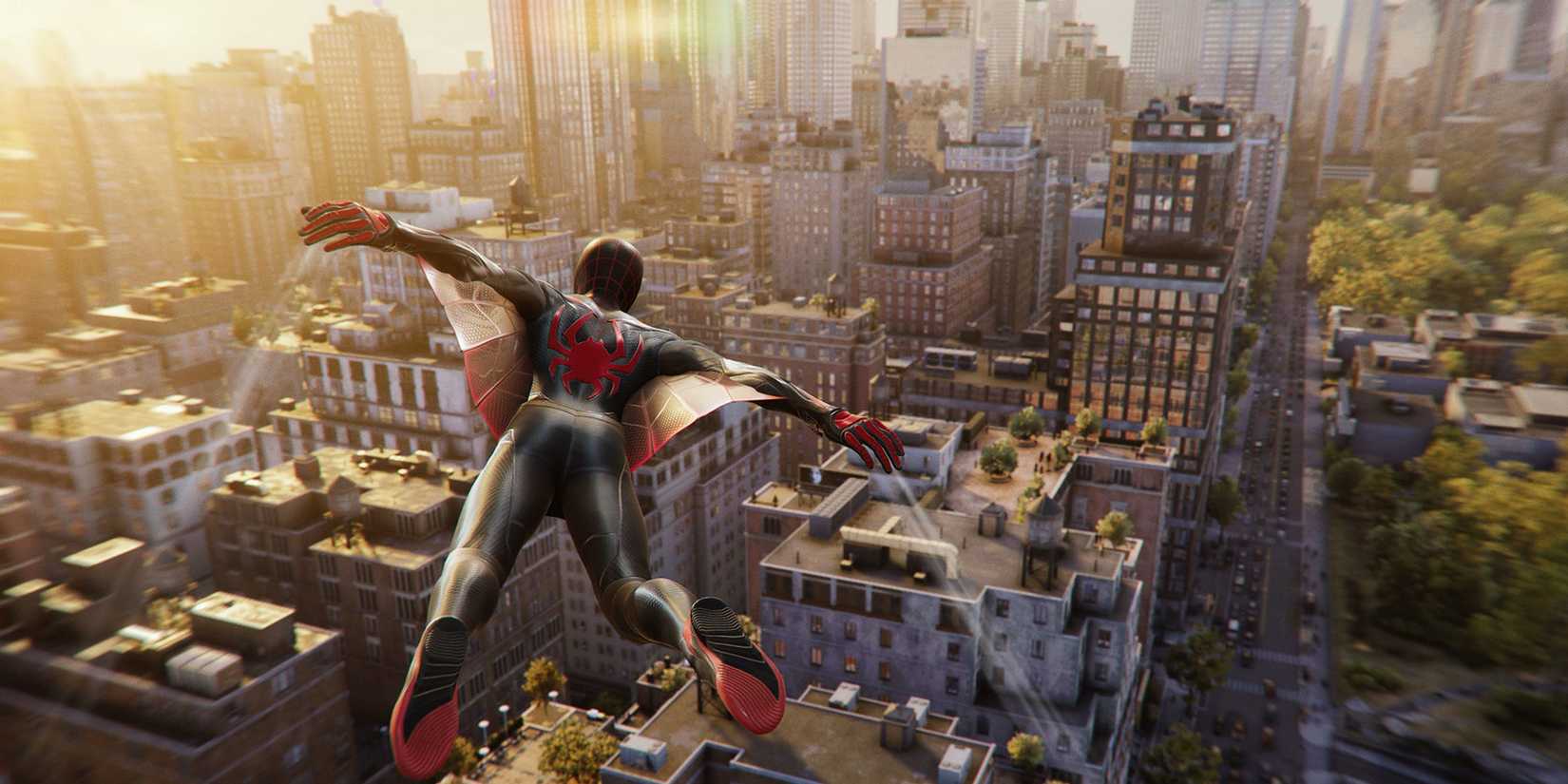 Marvel's Spider Man 2 Miles Flying Above New York