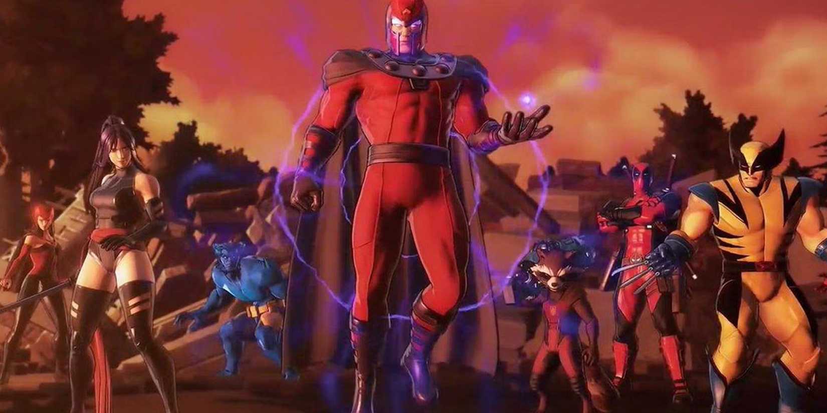 Marvel Ultimate Alliance 3, featuring Magento, Wolverine and other characters.
