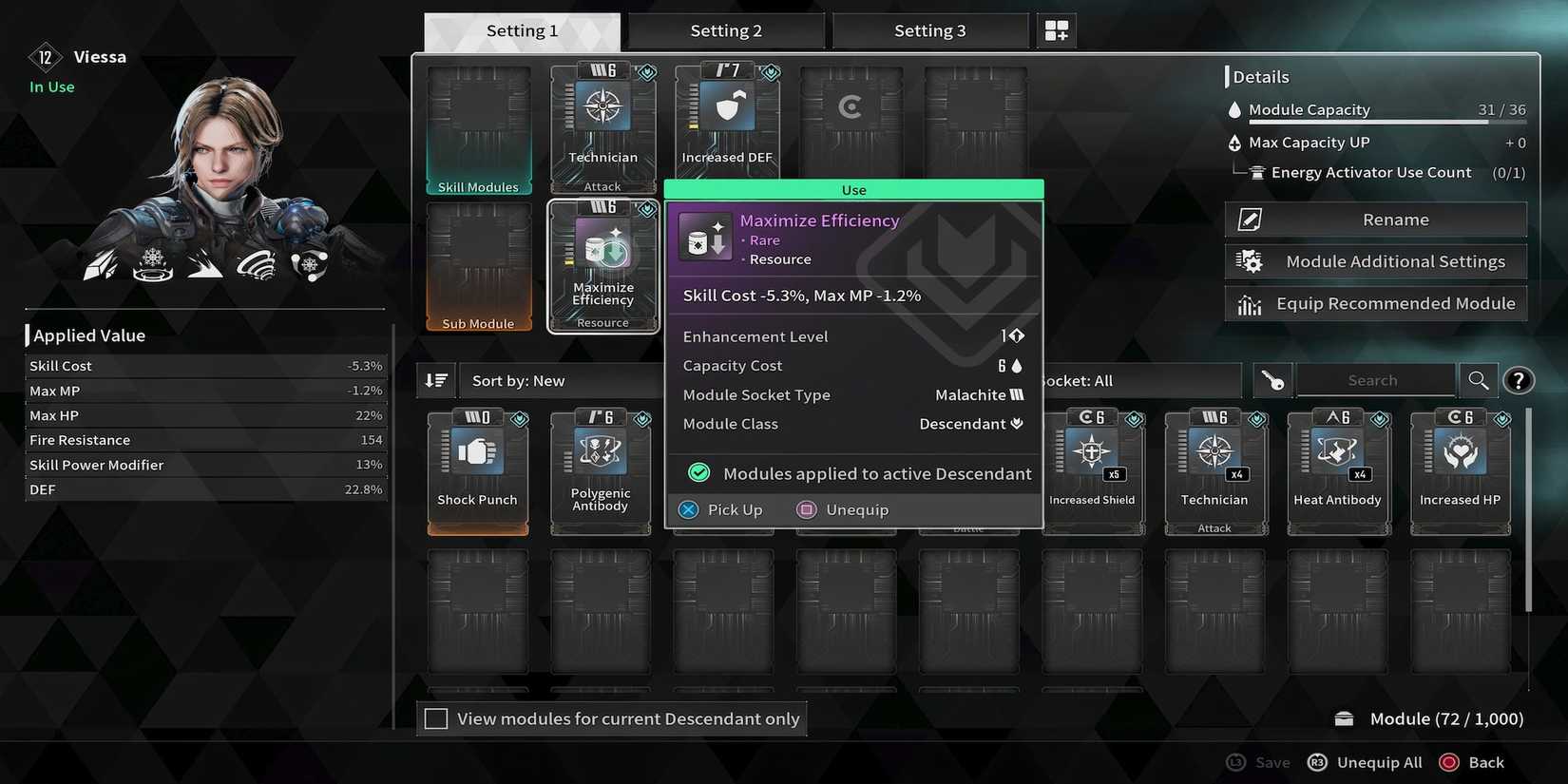 Maximize Efficiency Module in The First Descendant