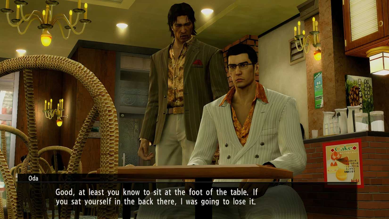 Image of Oda and Kiryu before a meeting in Yakuza 0
