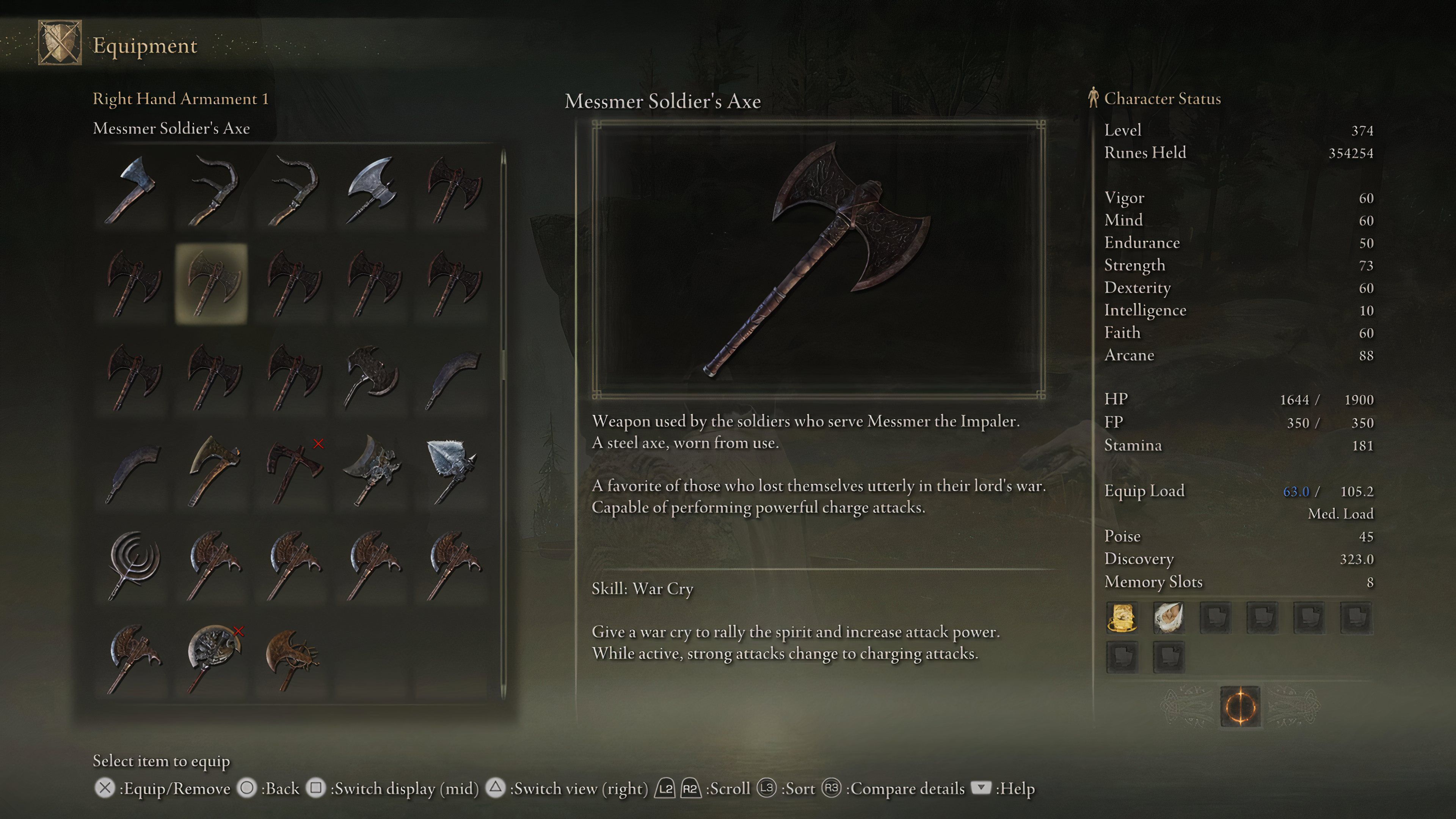 Messmer Soldier's Axe Information in Shadow of the Erdtree