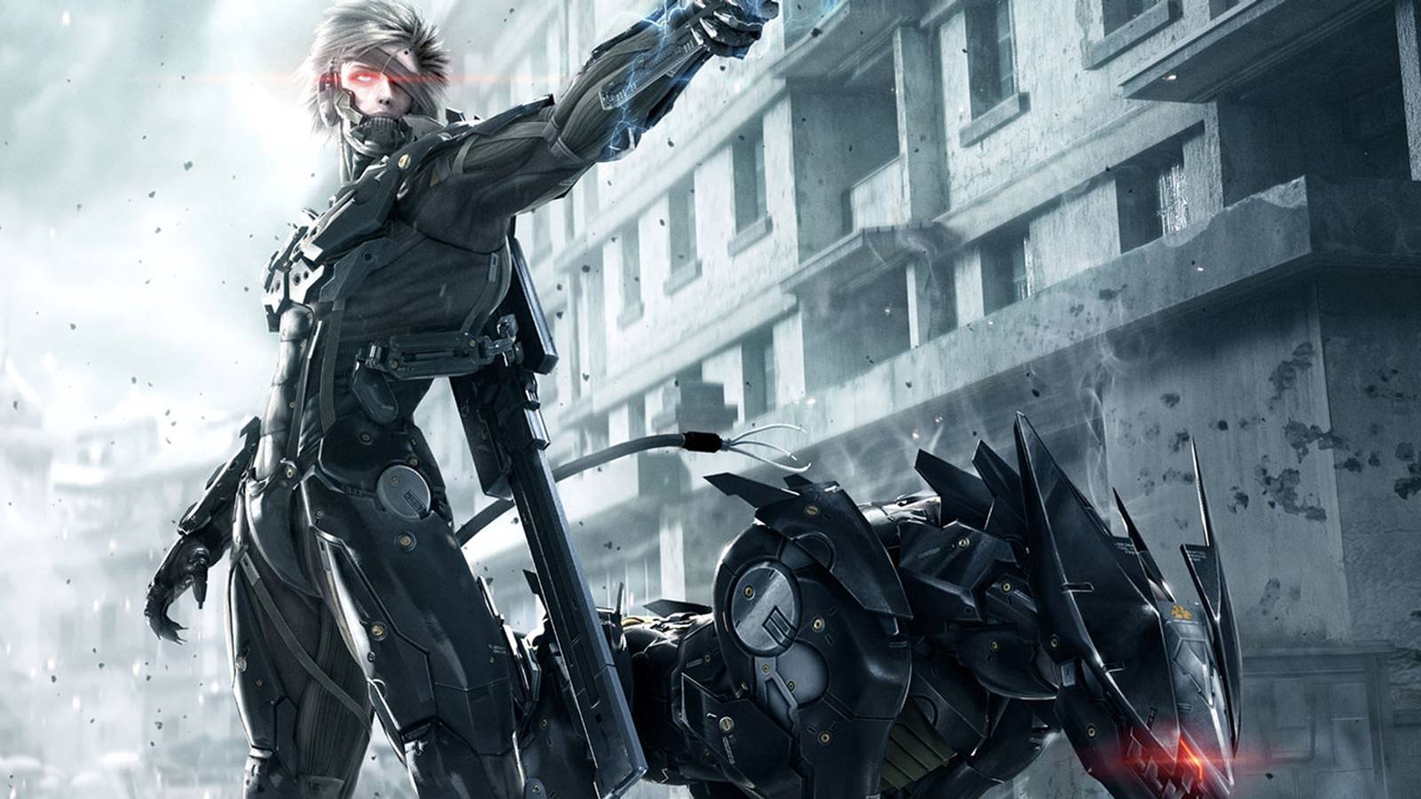 A promotional image of Raiden and Blade Wolf in Metal Gear Rising: Revengance.