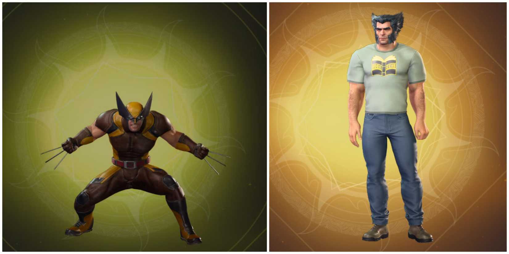images of Wolverine in Midnight Suns in the menu and his Book Club outfit