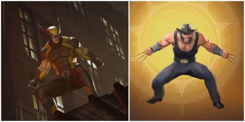 image of Wolverine in his Logan outfit and in combat in Midnight Suns