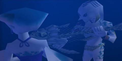 Mikau plays music with Lulu one last time before passing on.