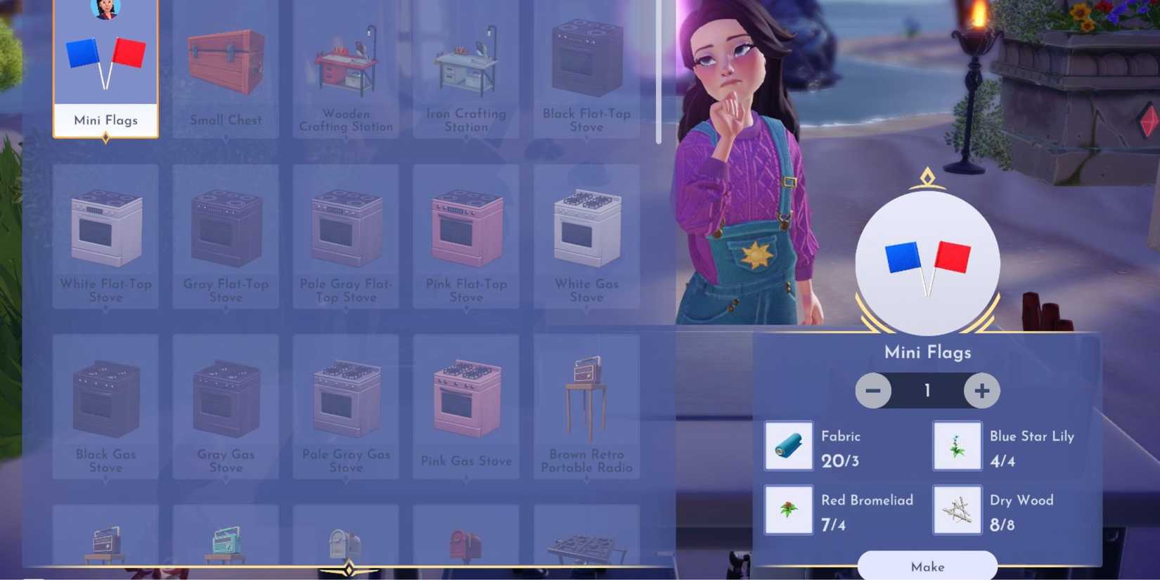 mini flag crafting recipe dreamlight valley