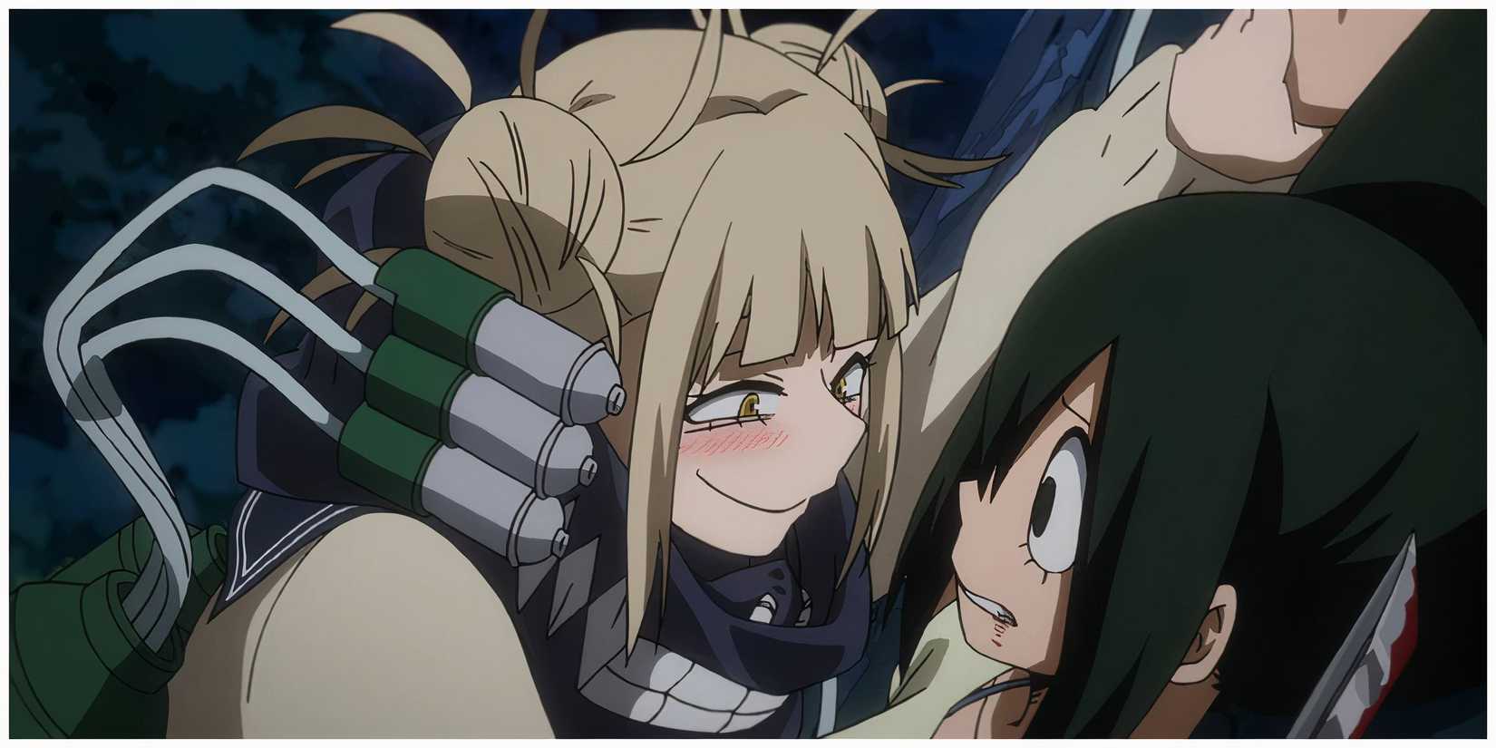 Toga "befriending" Froppy by trying to stab her