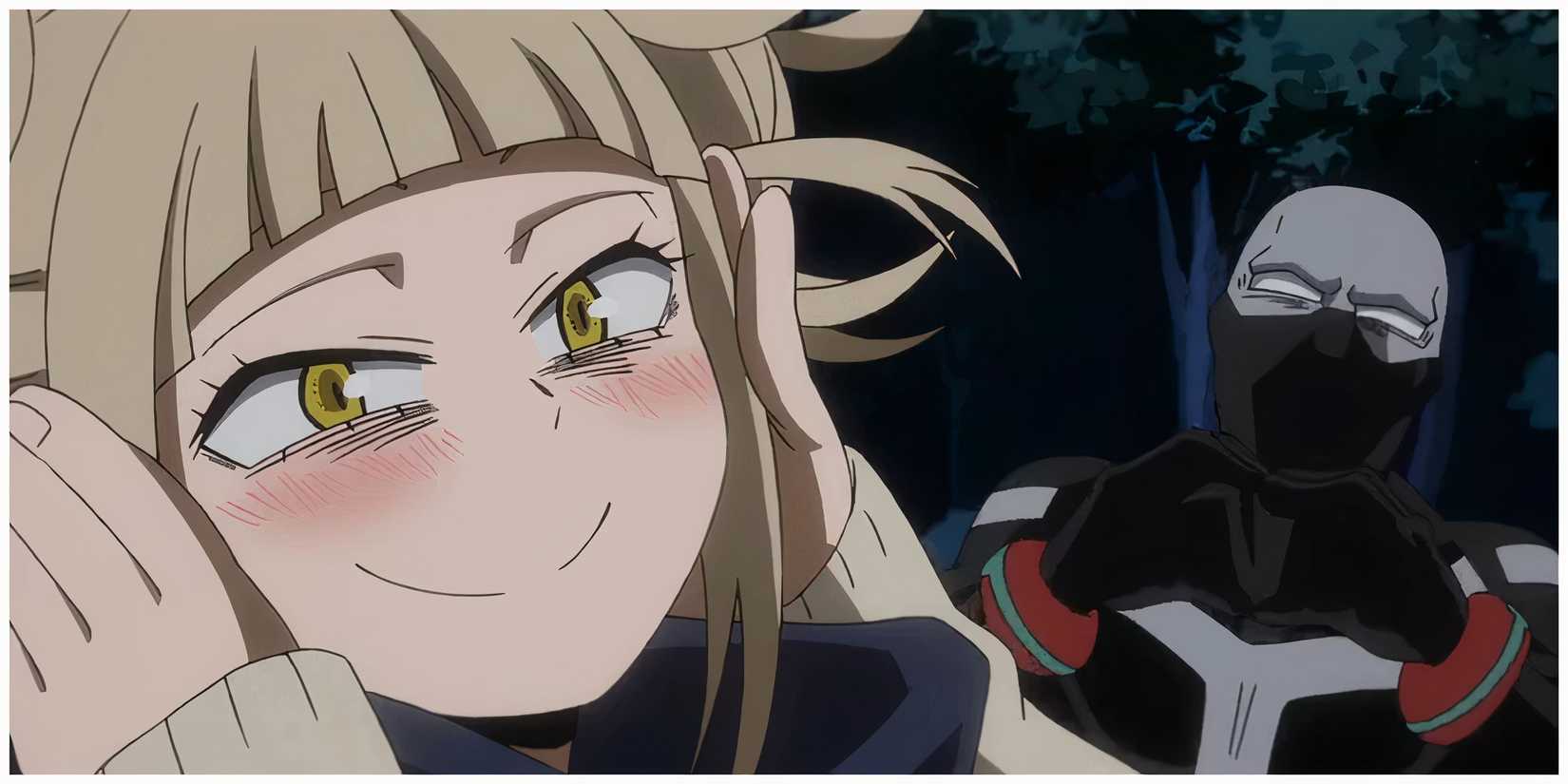 Himiko blushing after Twice telling her he likes her