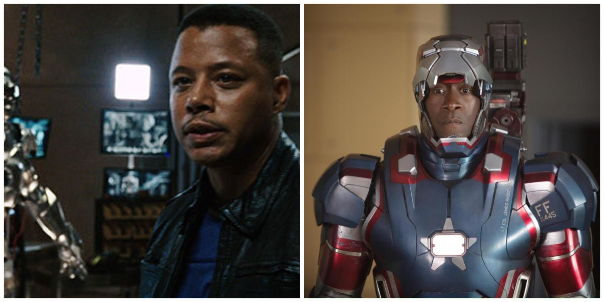 Two actors (Terrence Howard & Don Cheadle) portraying James "Rhodey" Rhodes in separate films