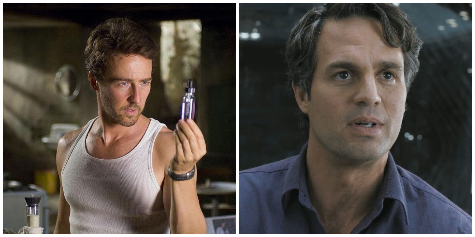 Edward Norton & Mark Ruffalo as Bruce Banner