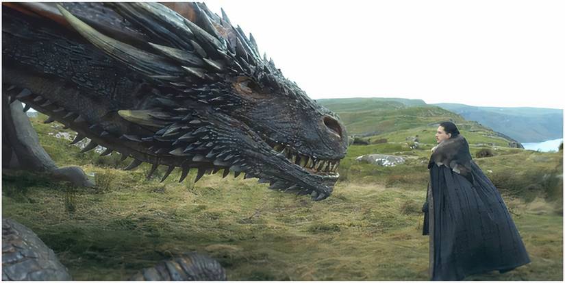 Rhaegal and Jon Snow Game of Thrones.