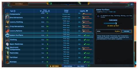Star Traders: Frontiers - Steam Screenshot (Trading Screen)