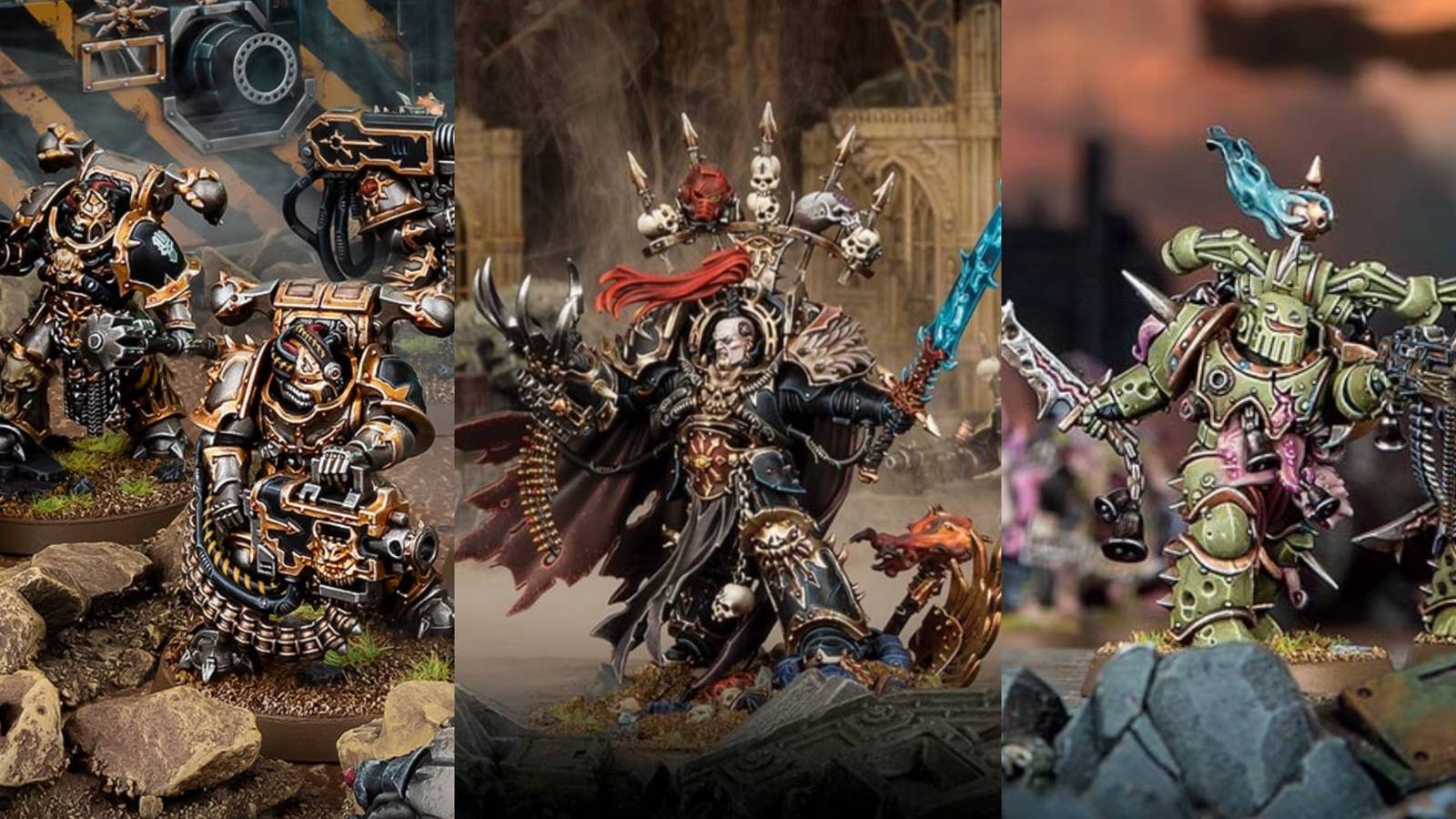 Warhammer 40k: 7 Reasons to Play Chaos Space Marines Havocs, Abaddon the Depoiler model and a plague marine