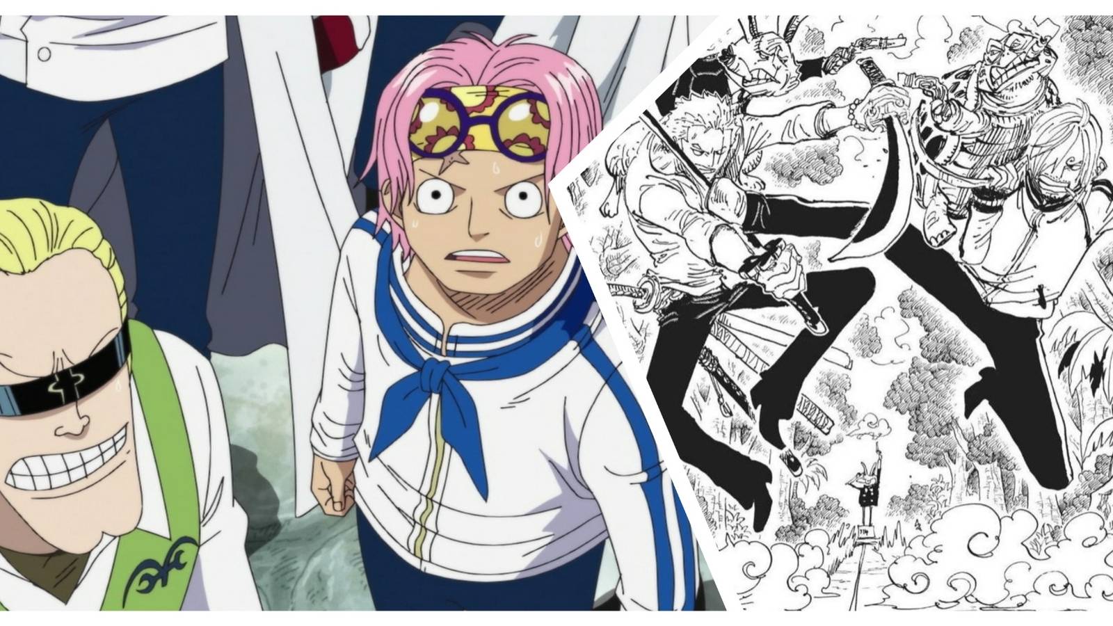 Koby and Helmeppo; Zoro and Sanji