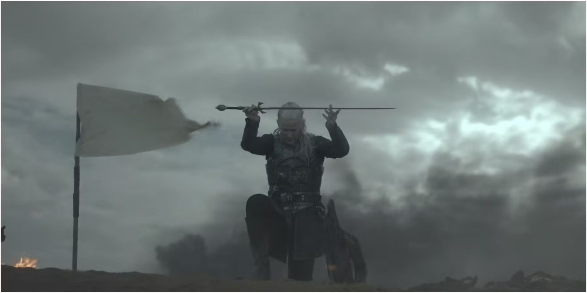 Daemon Targaryen wielding Dark Sister in House of the Dragon.