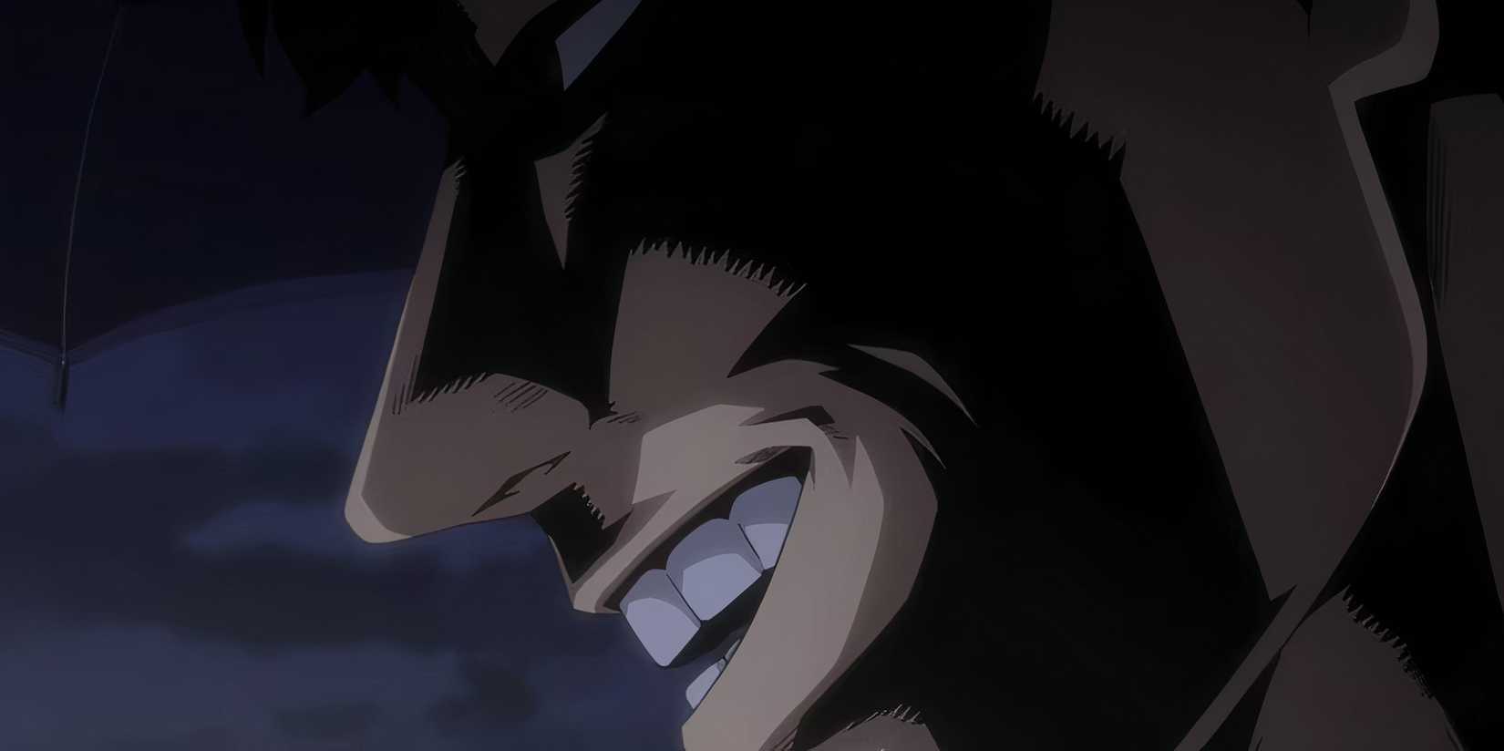 One For All looking menacing and smiling, side profile