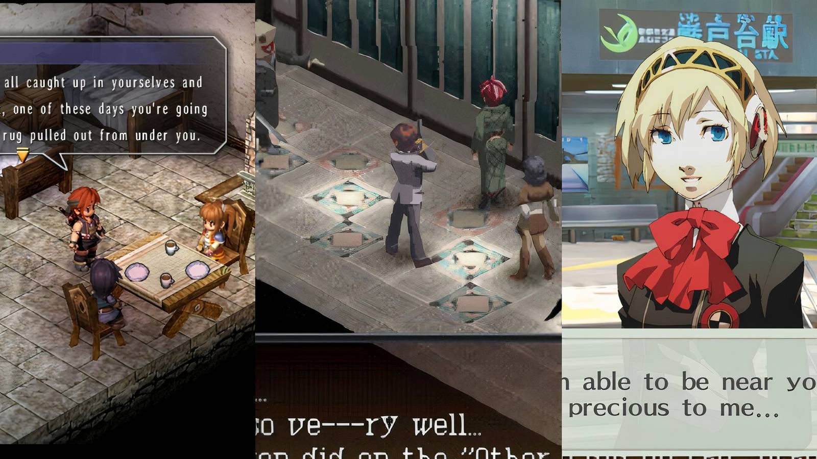 a collage of 3 psp jrpgs