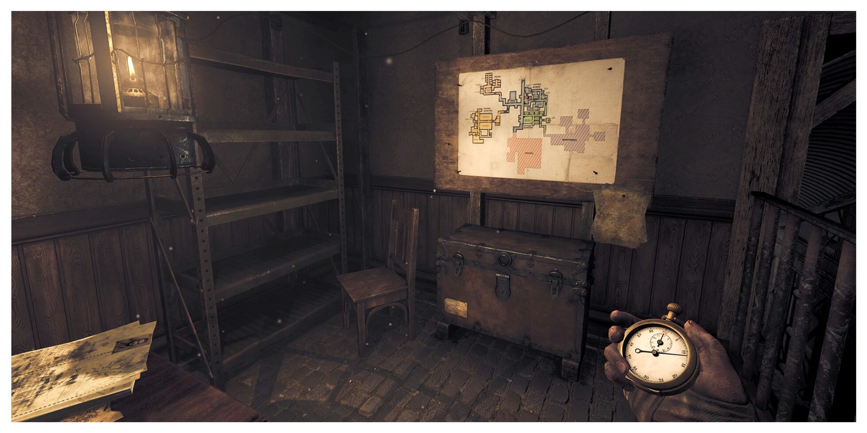 Amnesia: The Bunker - Steam Screenshot (Looking At The Map)