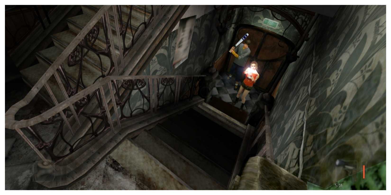 Obscure - Steam Screenshot (Looking Up A Staircase)