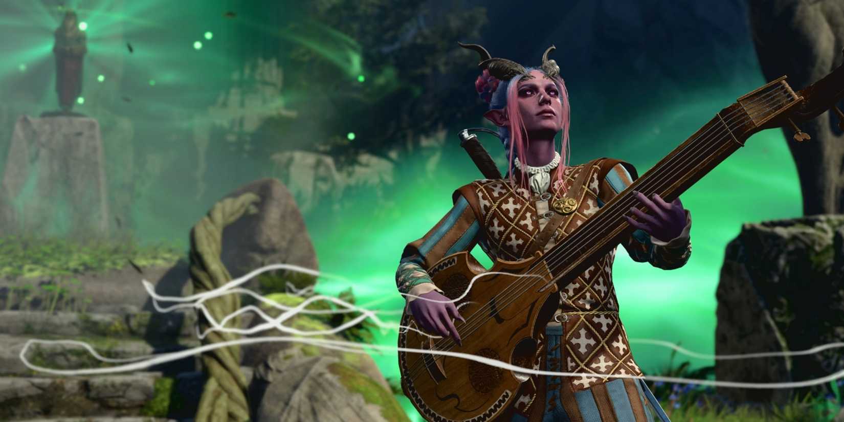 Bard playing a song in Baldur's Gate 3 