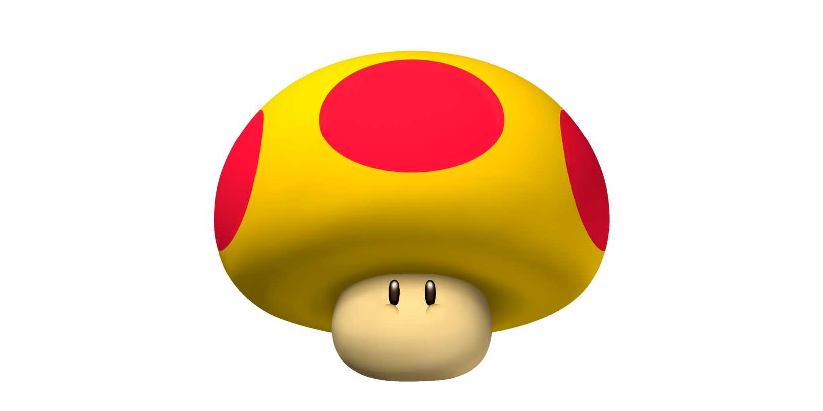 A Mushroom with a gigantic yellow cap with red spots