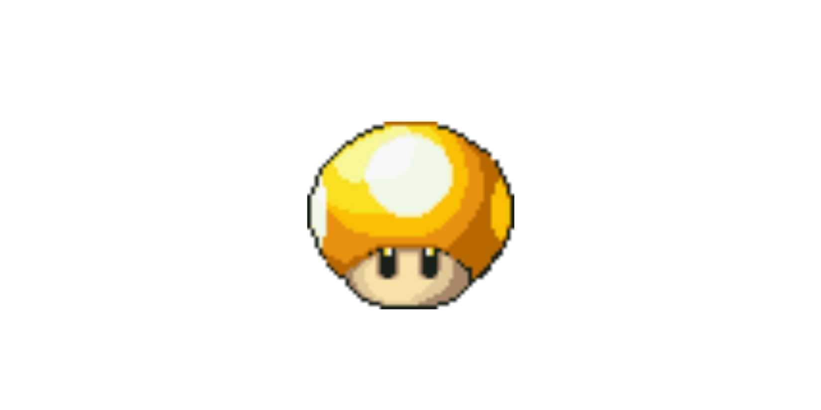 Pixelated Mushroom with a golden cap